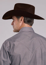 Stetson Mens Brown Diamond Print Shirt 