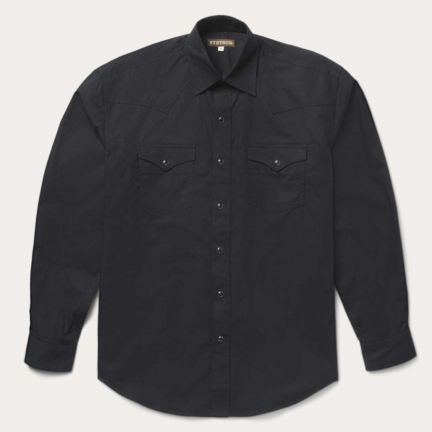 Stetson Mens Poplin Shirt with Snaps at boltranchstore.com mens western shirt mens button up black pearls free shipping 11-001-0465-1022 solid blck western shirt 