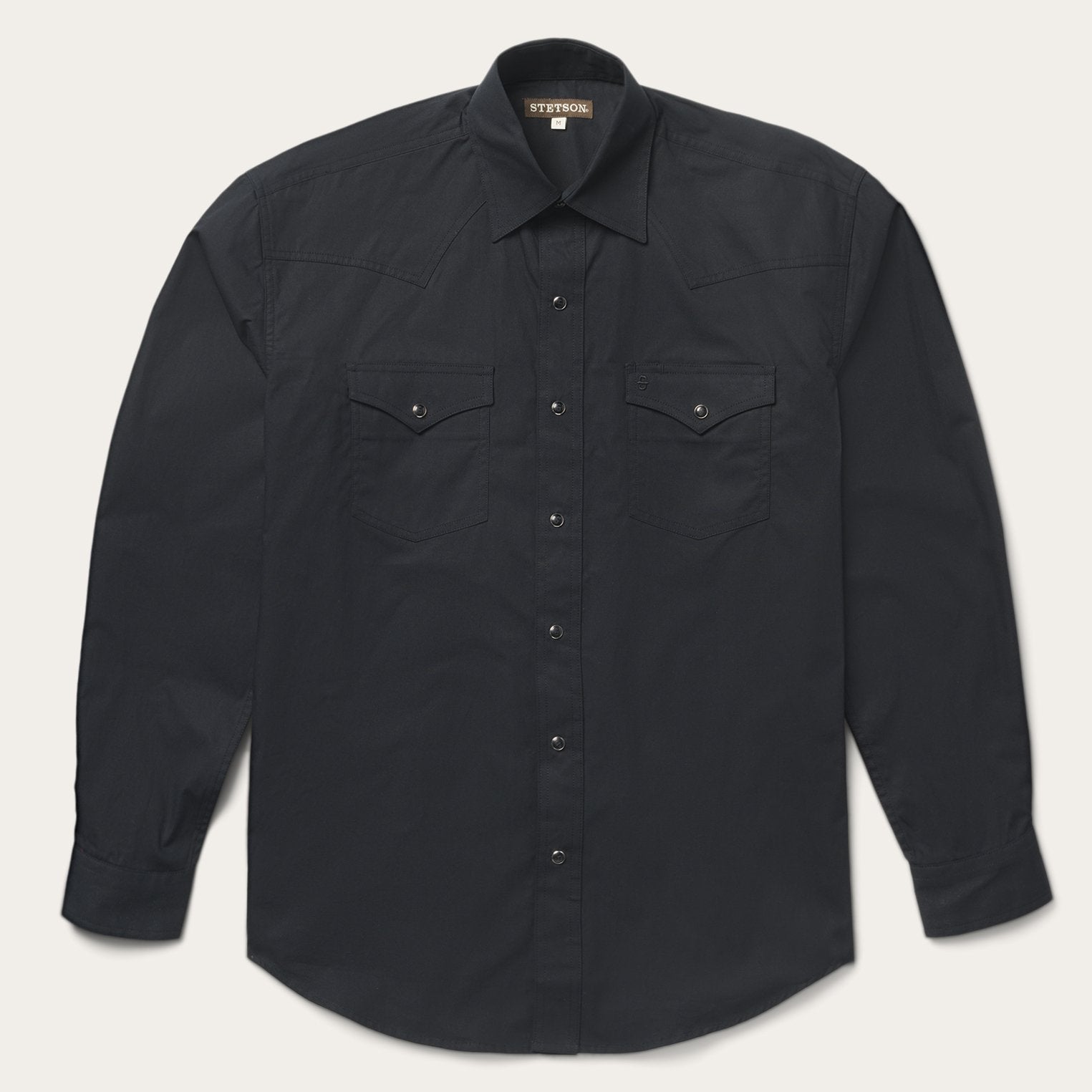 Stetson Mens Poplin Shirt with Snaps at boltranchstore.com mens western shirt mens button up black pearls free shipping 11-001-0465-1022 solid blck western shirt 