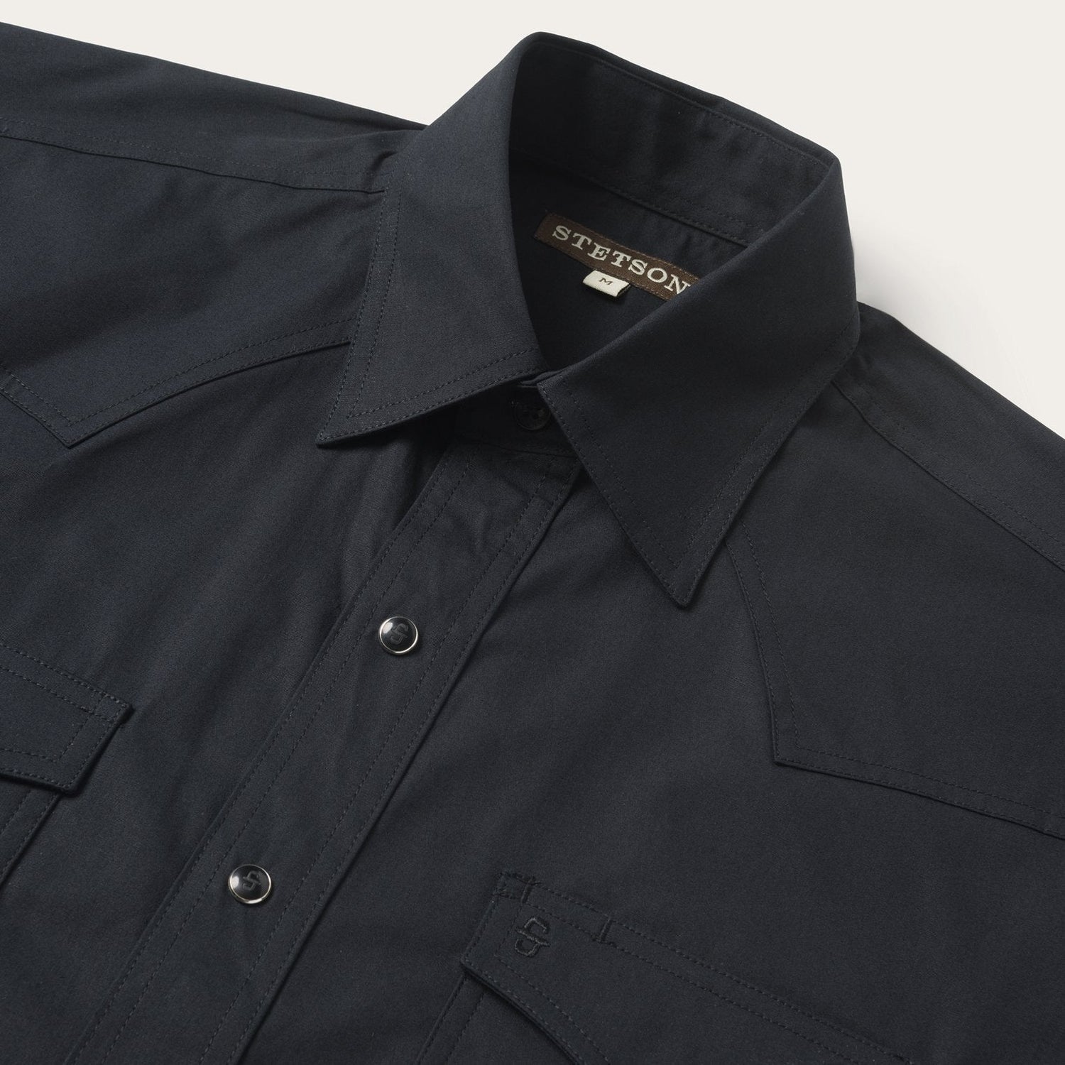 Stetson Mens Poplin Shirt with Snaps