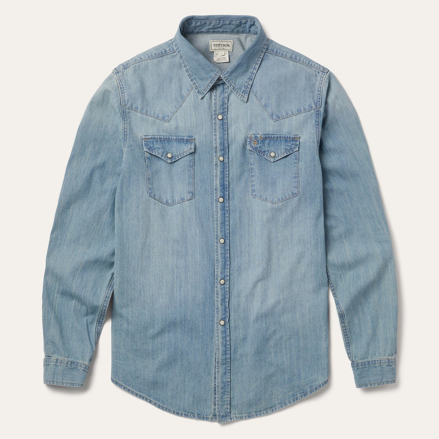 Stetson Mens Western Denim LS Shirt