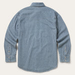 Stetson Denim Stripe Western Shirt one point curved back yoke with garment washed softness