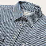 Stetson Denim Stripe Western Shirt classic pearl snap front with Stetson logo snaps western clothing
