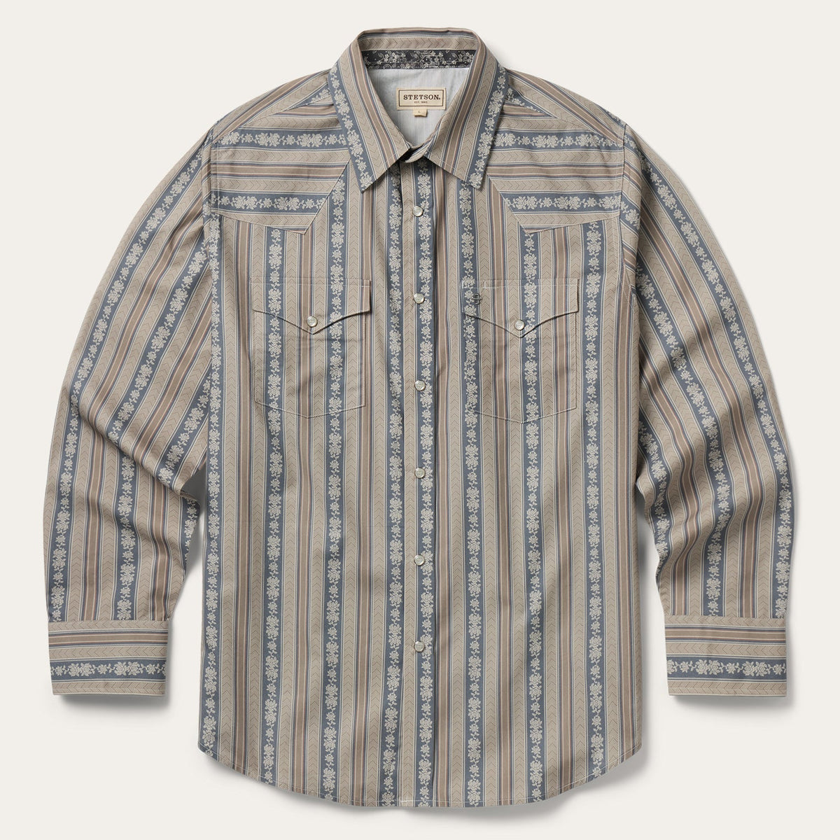 Stetson Mens Chevron Wallpaper Stripe Shirt SKU 11-001-0476-6094