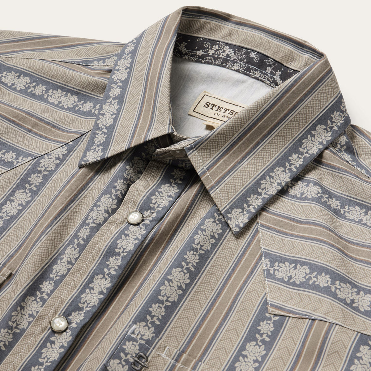 Stetson Mens Chevron Wallpaper Stripe Shirt