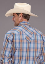 11-001-0478-5026 Stetson Mens Long Sleeve Snap 2 pocket plaid at boltranchstore.com