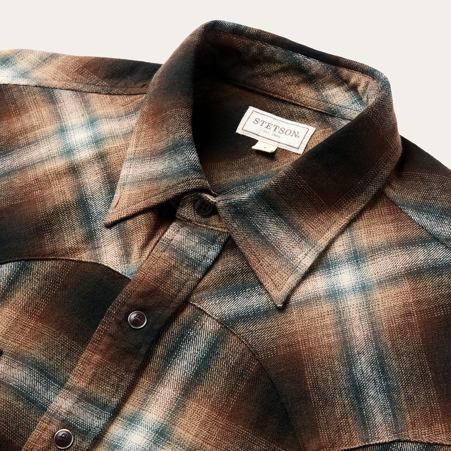 Stetson Mens Ombre Plaid Shirt