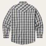 Stetson Flannel Plaid Western Shirt Blue classic fit with a longer hem that stays tucked while riding ranch wear