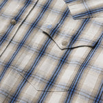 Stetson Flannel Plaid Western Shirt Blue three snap roper cuffs and pearl logo snap front western fashion