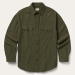 Stetson Rugged Twill Western Shirt Jacket Olive olive brushed cotton twill western shirt jacket mens western clothing Utah SKU 1100105656097GR