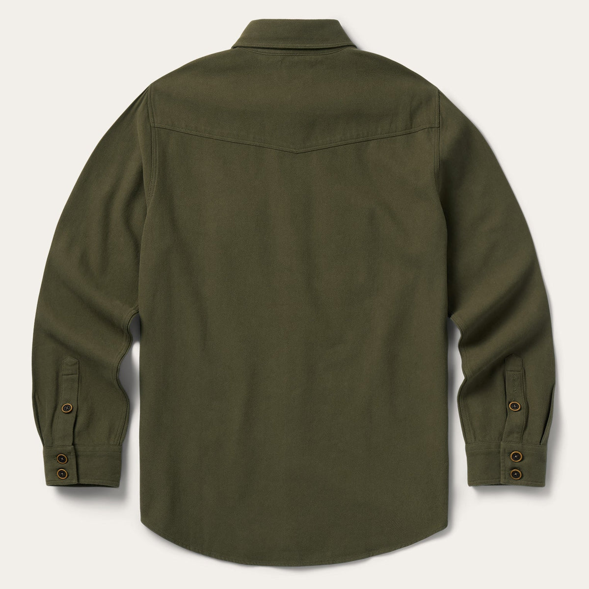 Stetson Rugged Twill Western Shirt Jacket Olive tailored fit shirt jacket slightly tapered for a trim line ranch wear