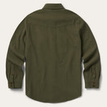 Stetson Rugged Twill Western Shirt Jacket Olive tailored fit shirt jacket slightly tapered for a trim line ranch wear