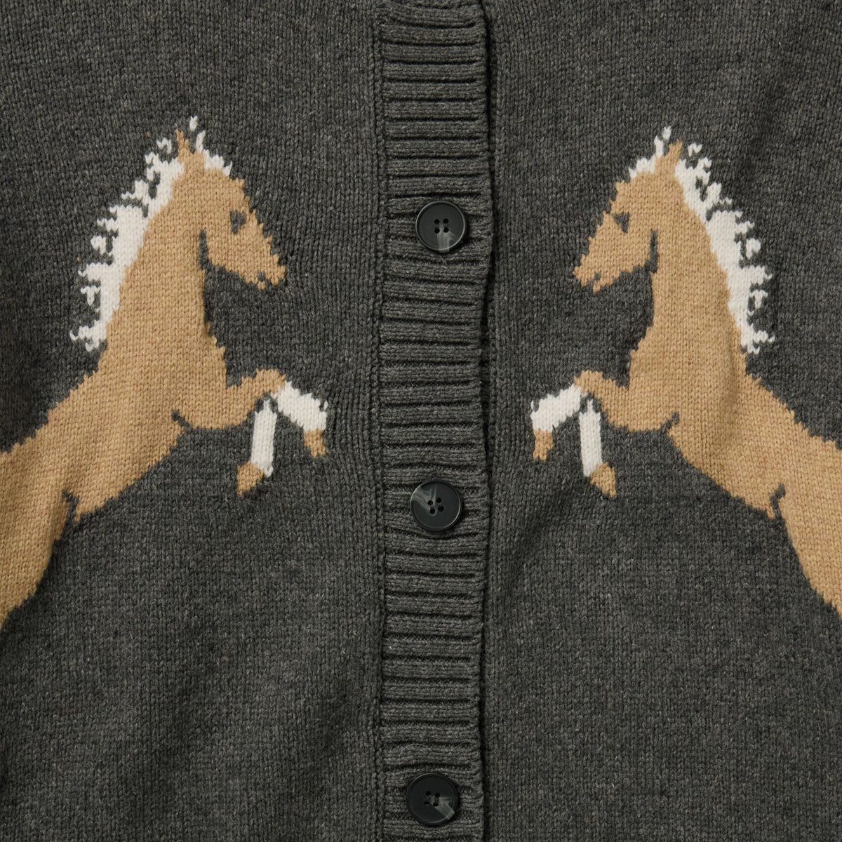 Horse Cardigan southwestern designs running down each sleeve layering knit for rodeo and ranch wear Utah