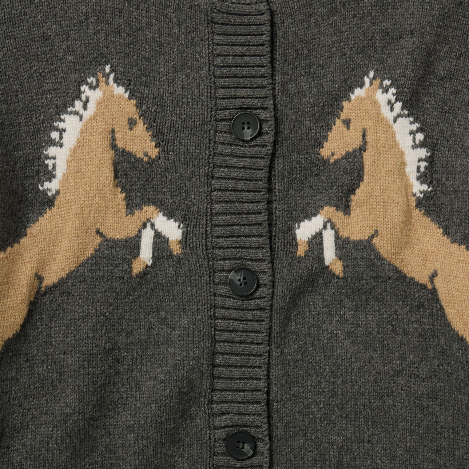 Horse Cardigan southwestern designs running down each sleeve layering knit for rodeo and ranch wear Utah