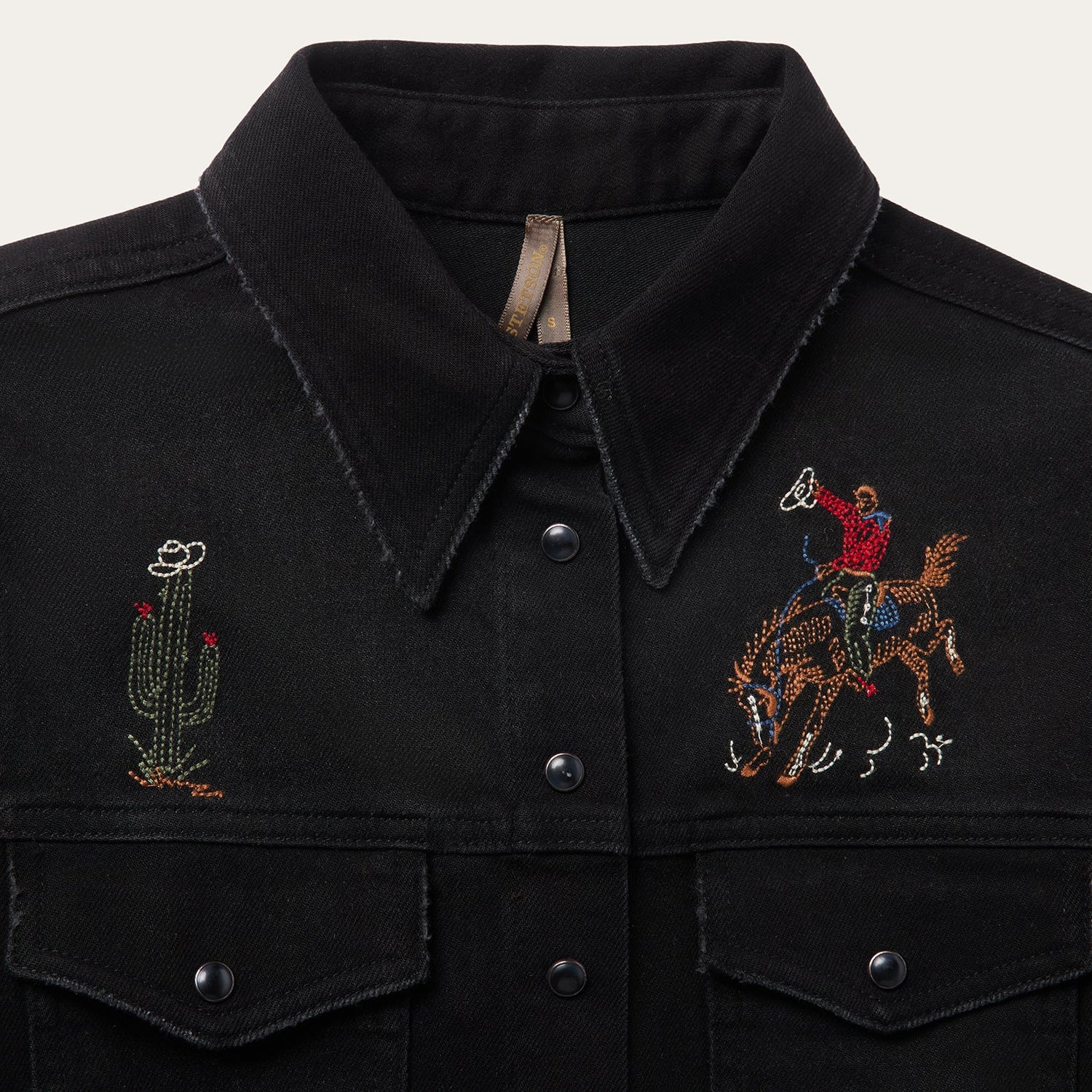 Stetson Womens Emb Black Denim Shirt