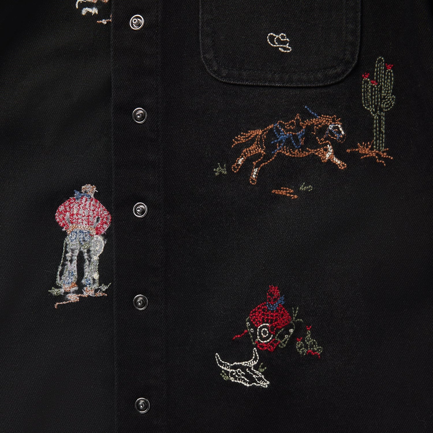 Stetson Womens Emb Black Denim Shirt