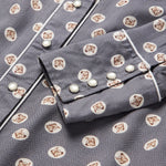 Stetson Womens Horse Pennies Print Shirt cuffs