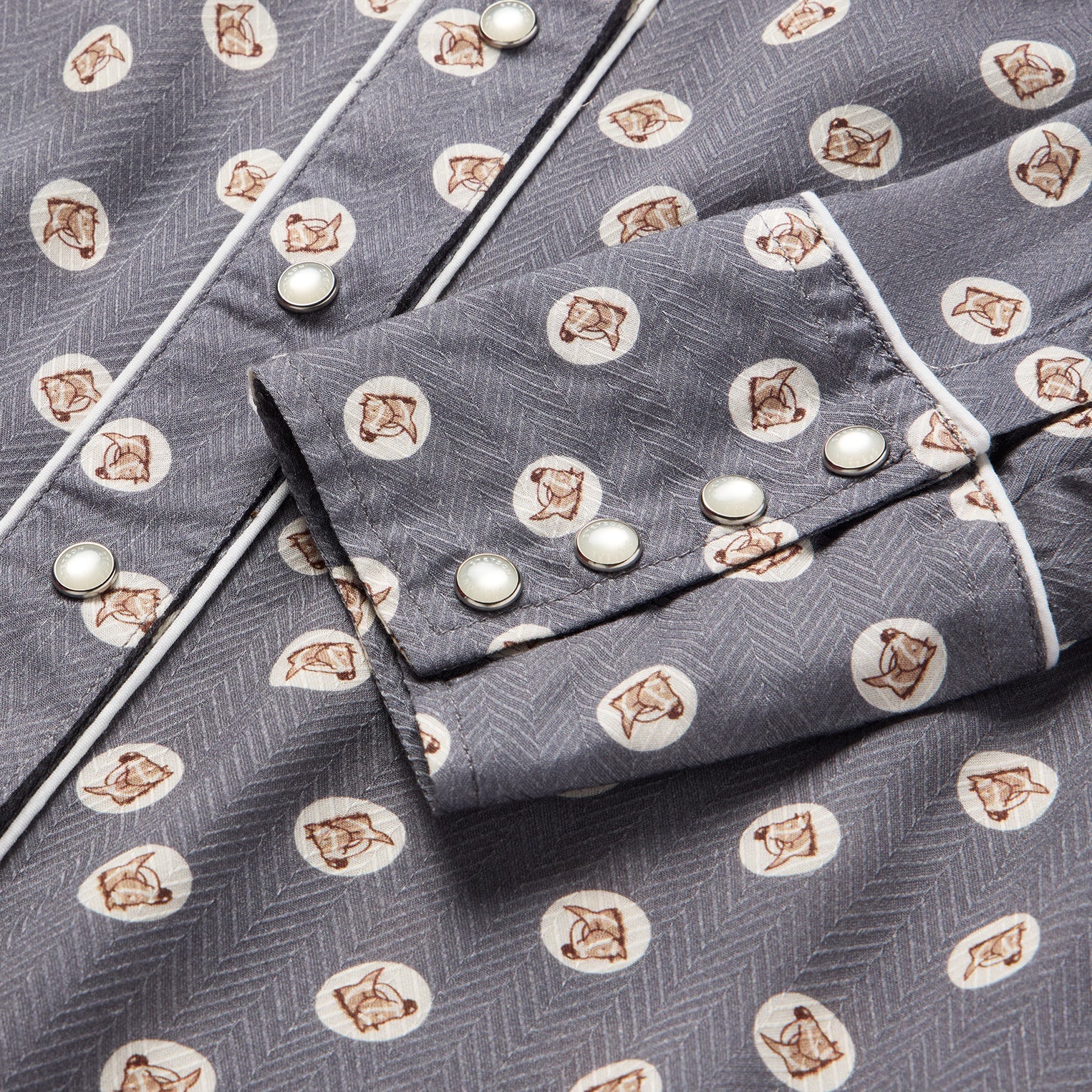 Stetson Womens Horse Pennies Print Shirt cuffs