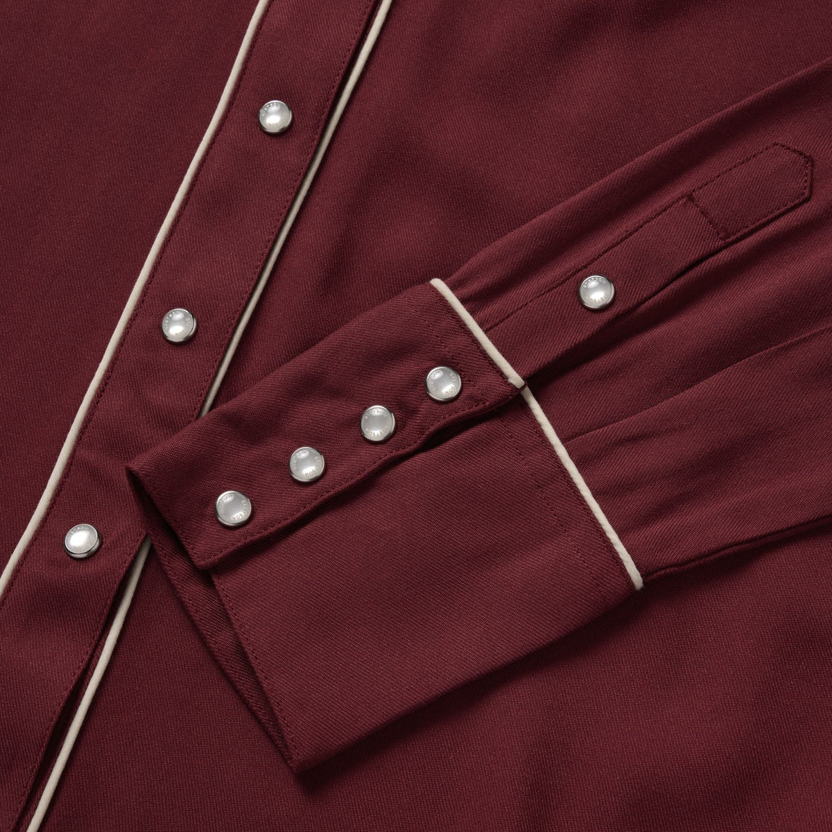 Stetson Twill Western Shirt Wine piped front placket with snap closure womens western clothing