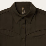 Stetson Twill Western Shirt contrast piping on curved front yokes and faux pocket flaps