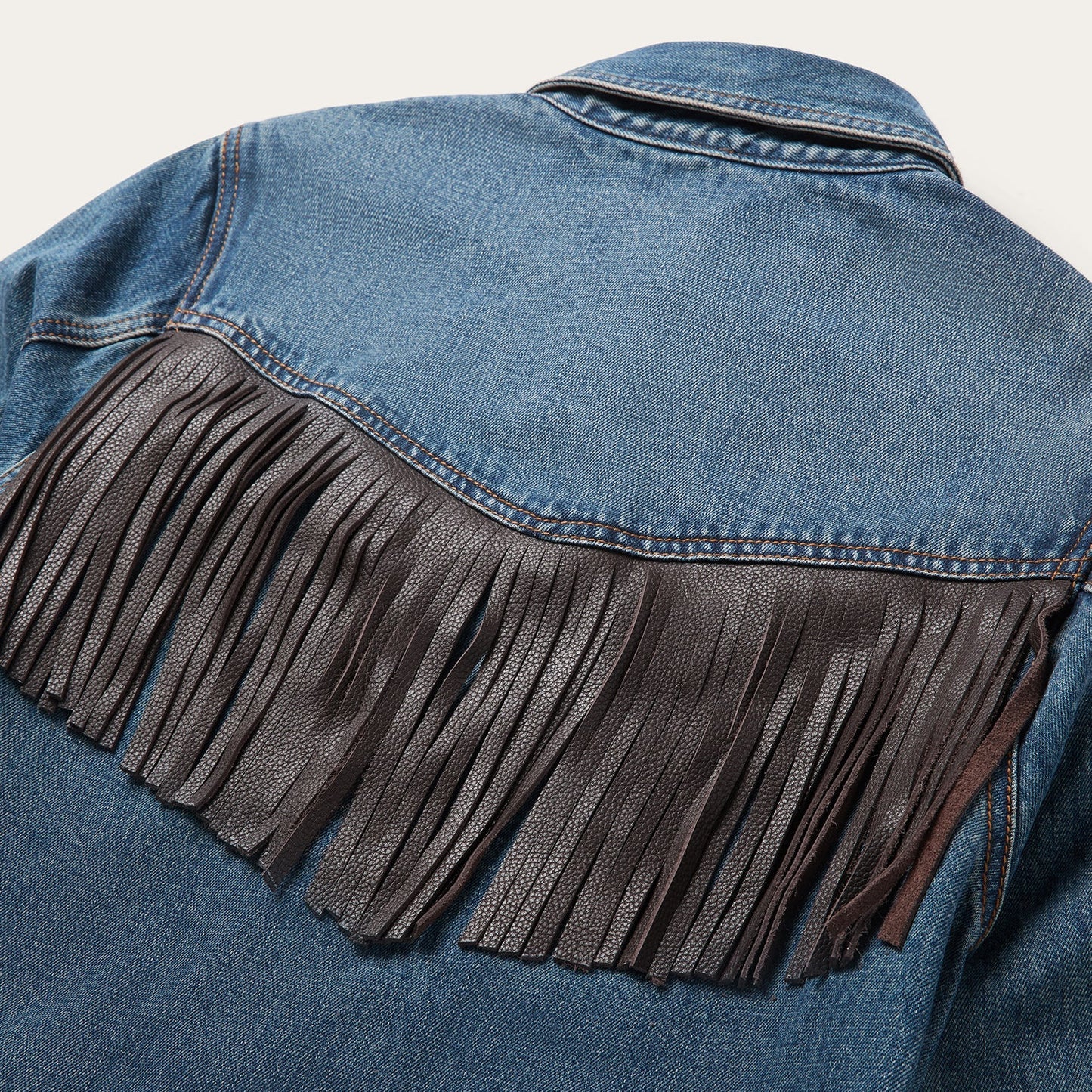Stetson Leather Fringe Denim Shirt