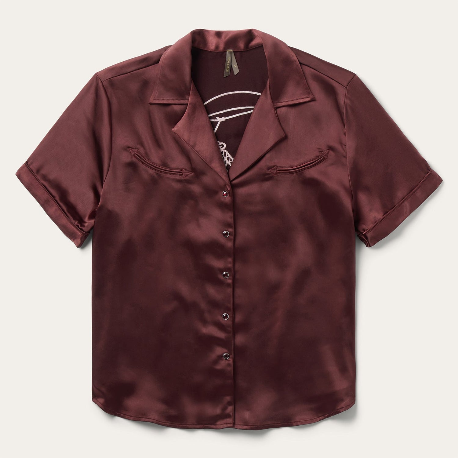 Stetson Womens Satin Short Sleeve Blouse