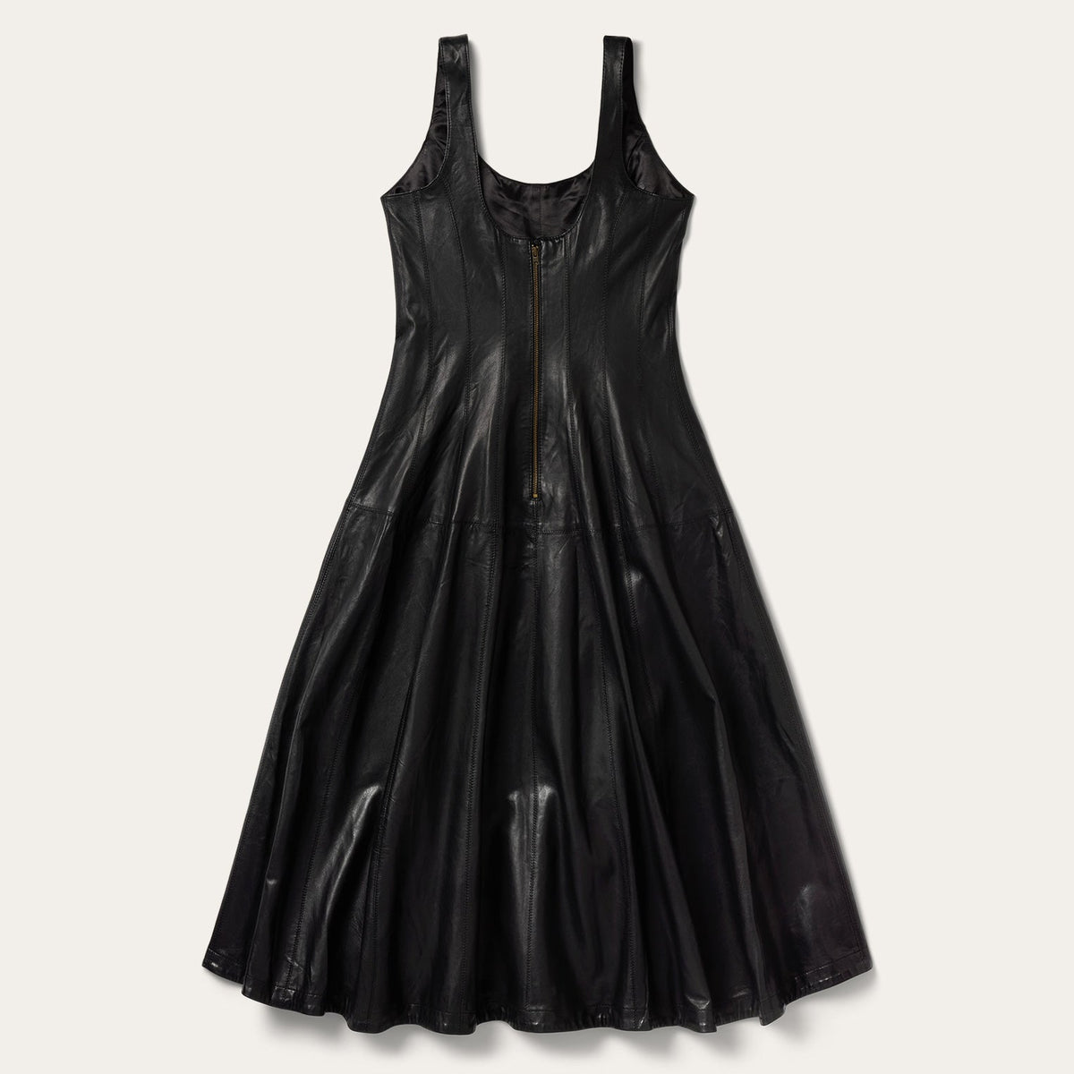 Stetson Black Leather Tank Dress black leather tank dress with fitted bodice womens western boutique Utah SKU 11 057 0539 7057 BL