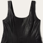 Stetson Black Leather Tank Dress exposed center back zipper closure on a fully lined dress Park City