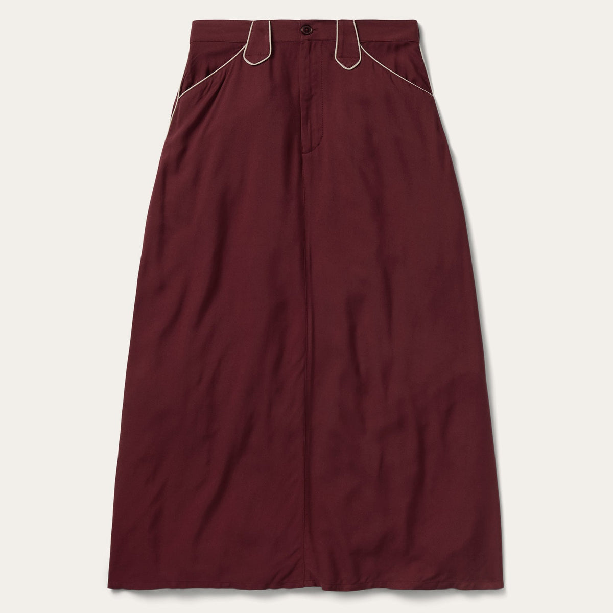Stetson Twill Western Skirt Wine wine rayon twill A line western skirt womens western boutique Utah SKU 1106005927040WI