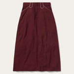 Stetson Twill Western Skirt Wine wine rayon twill A line western skirt womens western boutique Utah SKU 1106005927040WI