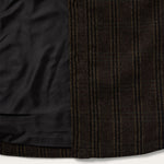 Stetson Western Plaid Shirt Jacket Dark Brown button front and button cuffs with Stetson sleeve placket embroidery Kamas