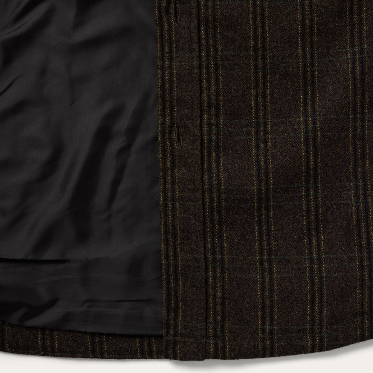 Stetson Western Plaid Shirt Jacket Dark Brown button front and button cuffs with Stetson sleeve placket embroidery Kamas