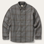 Stetson Windowpane Shirt Jacket Light Grey light grey windowpane wool blend shirt jacket mens western outerwear Utah SKU 1109701196112GY