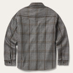 Stetson Windowpane Shirt Jacket Light Grey open chest pockets and side seam hand pockets cowboy