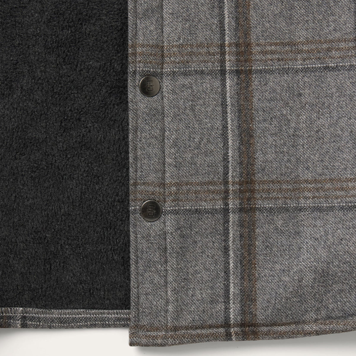 Stetson Windowpane Shirt Jacket Light Grey microfleece lined warmth and inside locker loop western fashion