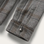 Stetson Windowpane Shirt Jacket Light Grey cold weather layer for feeding cattle or a night at the rodeo Park City