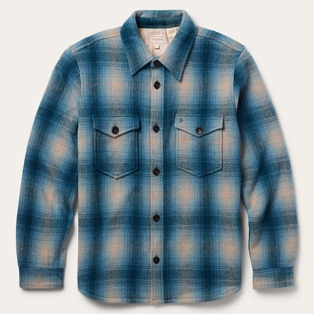 Stetson Mens Wool Lined Shirt Jacket western outerwear wool bolt ranch store