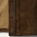 Stetson Mens Roughout Suede Brown Shirt Jacket two snap cuffs and self fabric locker loop