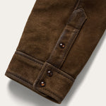 Stetson Mens Roughout Suede Brown Shirt Jacket full nylon lining for easy layering cowboy style Park City
