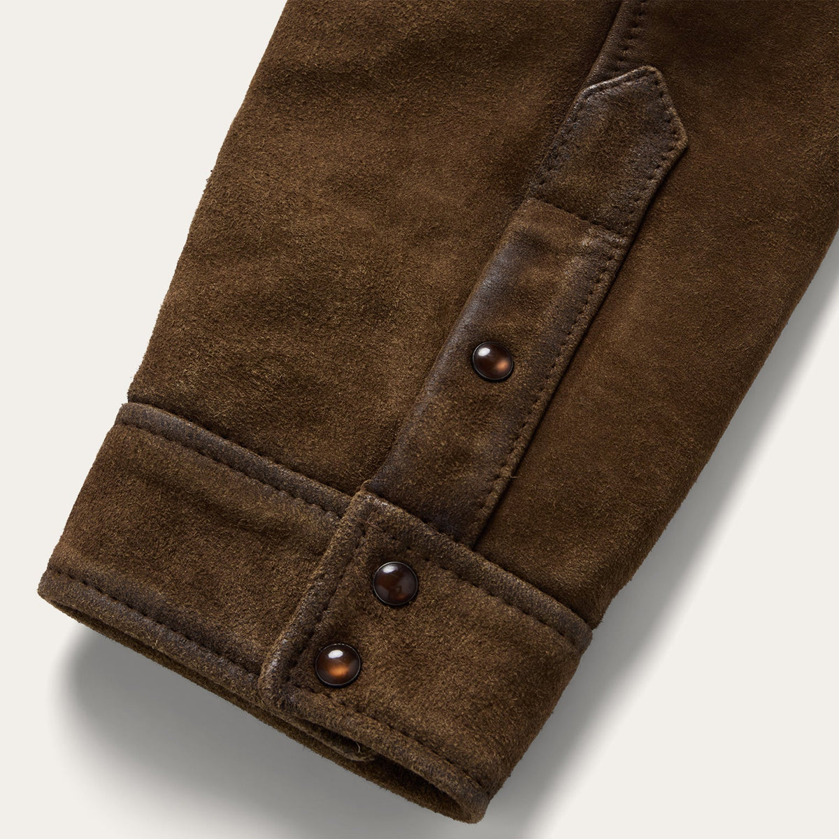 Stetson Mens Roughout Suede Brown Shirt Jacket full nylon lining for easy layering cowboy style Park City