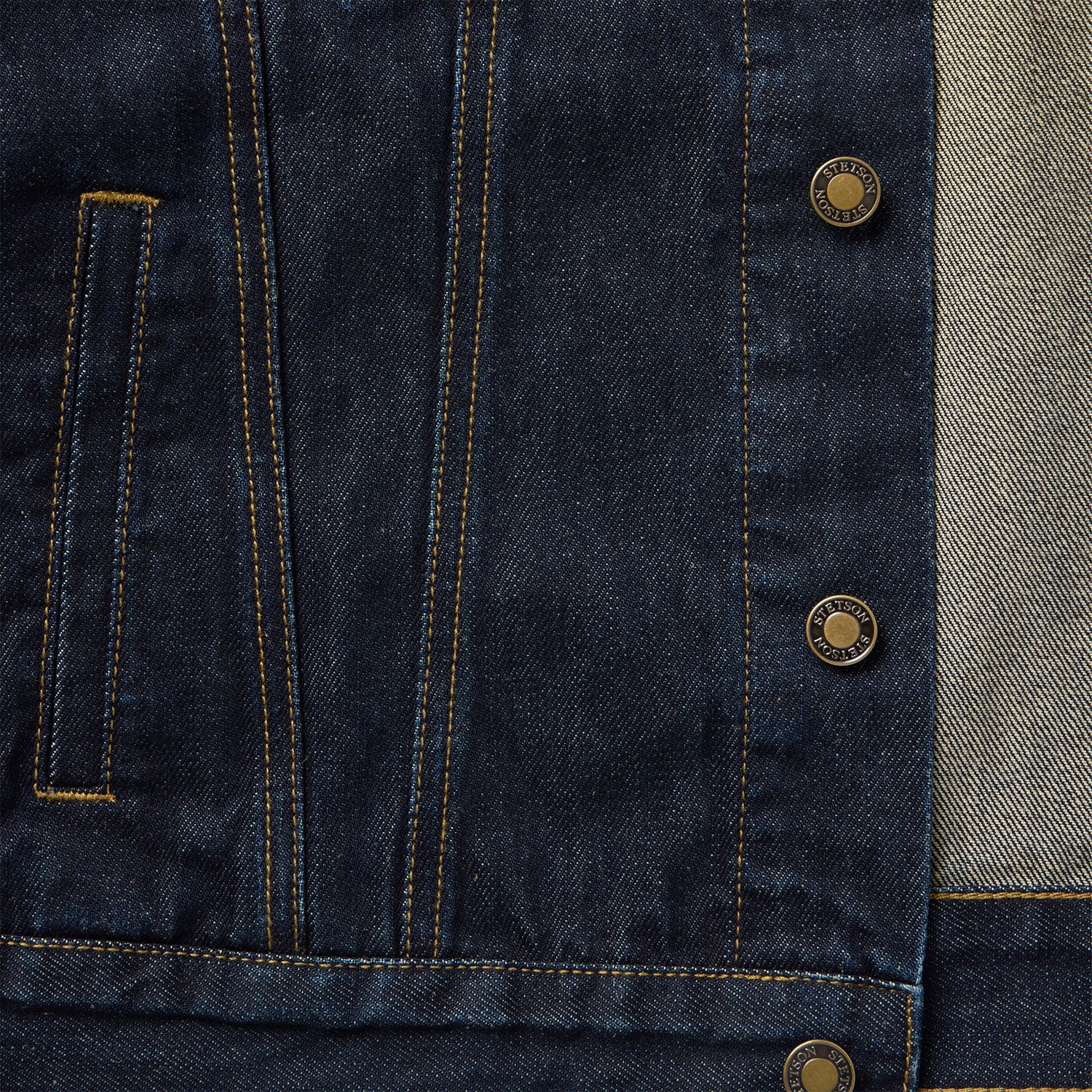 Stetson Suede Collar Raw Denim Jacket