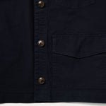 Stetson Corduroy Collar Canvas Barn Jacket Navy shallow single point back yoke on stretch cotton canvas Park City