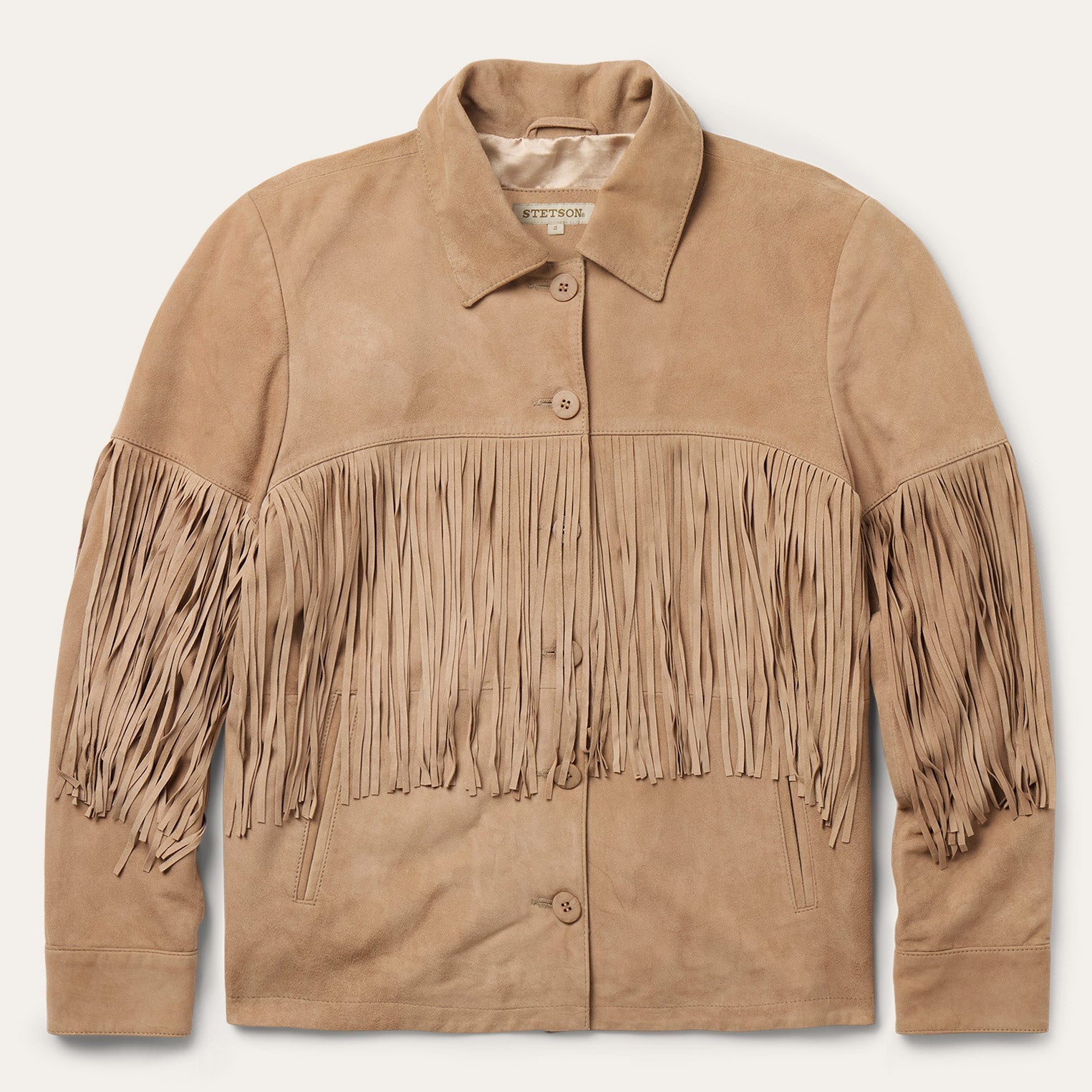 Stetson Womens Bone Suede Fringe Jacket perfect addition to your western wear wardrobe. Choose boltranchstore.com for all your western goods. Free shipping
