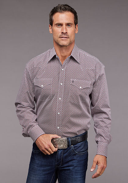 Stetson Mens Rhombus Diamond Western Shirt