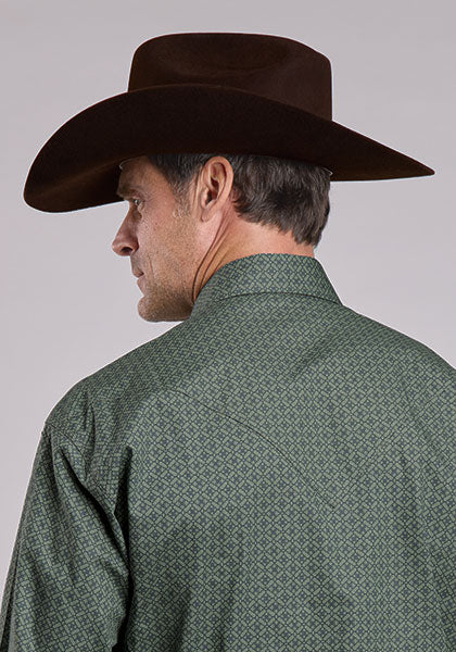Stetson Mens Geo Print Western Shirt