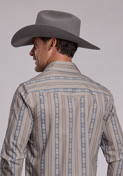 Stetson Mens Chevron Wallpaper Stripe Shirt