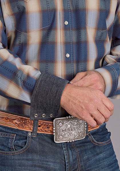 Stetson Classic Ombre Blue Ranch Plaid