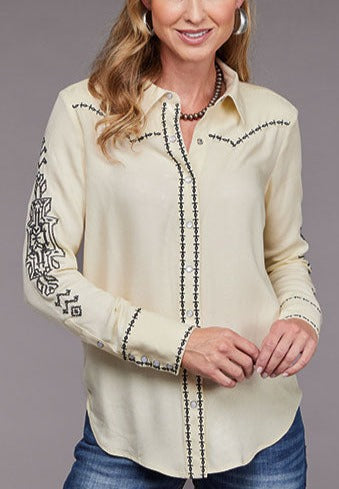 Stetson Womens Cream Western Blouse