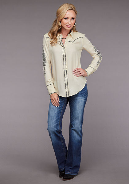 Stetson Womens Cream Western Blouse