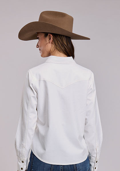 Stetson Womens White Denim Blouse